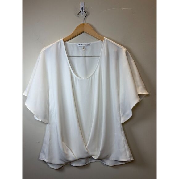 Trina Turk Whitewash Amour Top Women's Size Small White Dressy Blouse - Picture 3 of 6